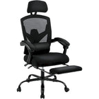 Chaise de bureau à domicile avec repose-pieds, chaises inclinables en maille à dossier haut avec appuie-tête pour la maison, le bureau, le jeu, les étudiants