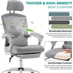 Chaise de bureau à domicile avec repose-pieds, chaises inclinables en maille à dossier haut avec appuie-tête pour la maison, le bureau, le jeu, les étudiants