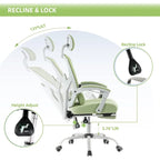 Chaise de bureau à domicile avec repose-pieds, chaises inclinables en maille à dossier haut avec appuie-tête pour la maison, le bureau, le jeu, les étudiants