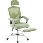 Chaise de bureau à domicile avec repose-pieds, chaises inclinables en maille à dossier haut avec appuie-tête pour la maison, le bureau, le jeu, les étudiants