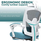 Chaise de bureau à domicile avec repose-pieds, chaises inclinables en maille à dossier haut avec appuie-tête pour la maison, le bureau, le jeu, les étudiants