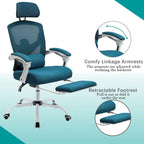 Chaise de bureau à domicile avec repose-pieds, chaises inclinables en maille à dossier haut avec appuie-tête pour la maison, le bureau, le jeu, les étudiants