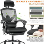 Chaise de bureau à domicile avec repose-pieds, chaises inclinables en maille à dossier haut avec appuie-tête pour la maison, le bureau, le jeu, les étudiants