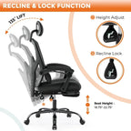 Chaise de bureau à domicile avec repose-pieds, chaises inclinables en maille à dossier haut avec appuie-tête pour la maison, le bureau, le jeu, les étudiants