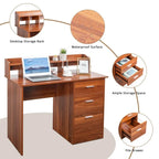 43.31 3 tiroirs bureau d'ordinateur en bois avec armoire de classement