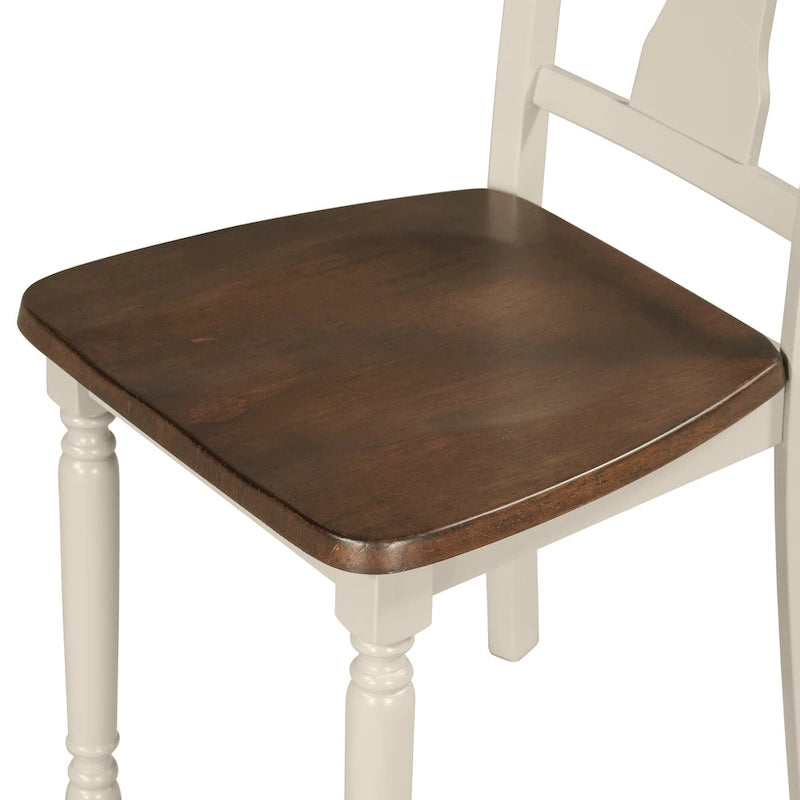 Ensemble de salle à manger classique 6 pièces Table en bois et 4 chaises avec banc