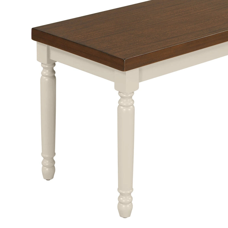 Ensemble de salle à manger classique 6 pièces Table en bois et 4 chaises avec banc