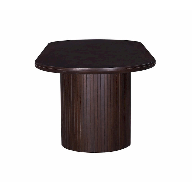 Table à manger ovale double piétement en bois de 94 pouces