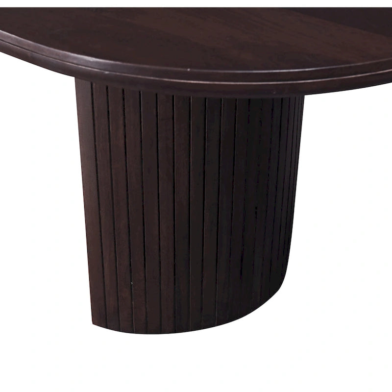 Table à manger ovale double piétement en bois de 94 pouces