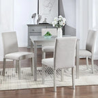 Ensemble de salle à manger carré en bois, Table de cuisine pour petit espace, Table à manger 4 personnes
