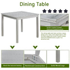 Ensemble de salle à manger carré en bois, Table de cuisine pour petit espace, Table à manger 4 personnes