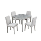 Ensemble de salle à manger carré en bois, Table de cuisine pour petit espace, Table à manger 4 personnes