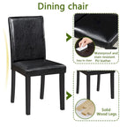Ensemble de salle à manger carré en bois, Table de cuisine pour petit espace, Table à manger 4 personnes