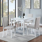 Ensemble de salle à manger carré en bois, Table de cuisine pour petit espace, Table à manger 4 personnes