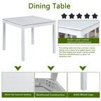 Ensemble de salle à manger carré en bois, Table de cuisine pour petit espace, Table à manger 4 personnes