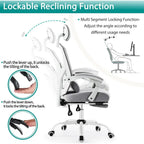 Chaise de bureau à domicile avec repose-pieds, chaises inclinables pivotantes à dossier haut en maille, appui-tête confortable, soutien lombaire