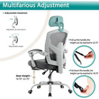 Chaise de bureau à domicile avec repose-pieds, chaises inclinables pivotantes à dossier haut en maille, appui-tête confortable, soutien lombaire
