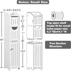 Meuble de Rangement Salle de Bain Meuble de Rangement Étroit pour Petite Salle de Bain - 6,7P x 5,1L x 30H