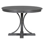 Ensemble table de salle à manger ronde rétro 5 pièces pour 4 personnes avec 4 chaises rembourrées