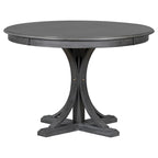 Ensemble table de salle à manger ronde rétro 5 pièces pour 4 personnes avec 4 chaises rembourrées