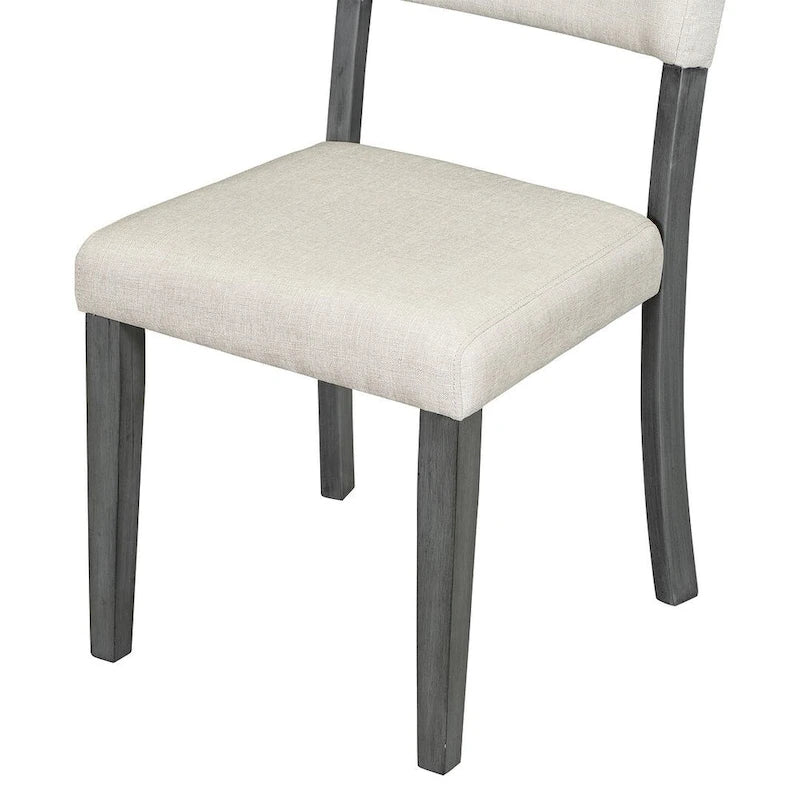 Ensemble table de salle à manger ronde rétro 5 pièces pour 4 personnes avec 4 chaises rembourrées