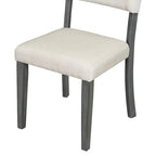 Ensemble table de salle à manger ronde rétro 5 pièces pour 4 personnes avec 4 chaises rembourrées