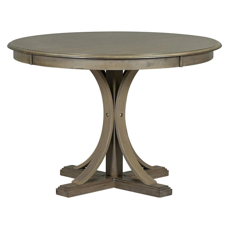 Ensemble table de salle à manger ronde rétro 5 pièces pour 4 personnes avec 4 chaises rembourrées