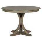 Ensemble table de salle à manger ronde rétro 5 pièces pour 4 personnes avec 4 chaises rembourrées