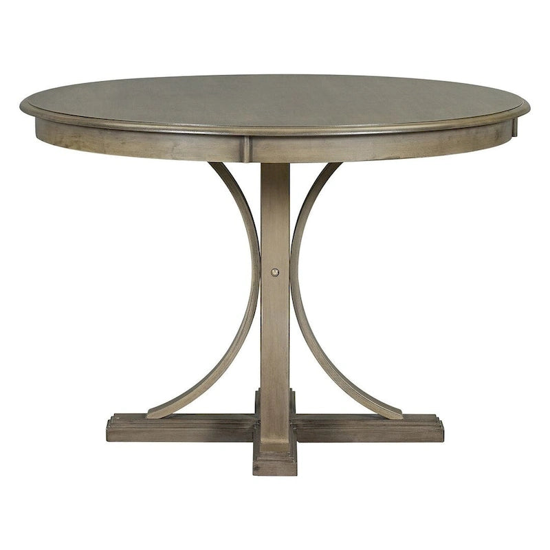 Ensemble table de salle à manger ronde rétro 5 pièces pour 4 personnes avec 4 chaises rembourrées