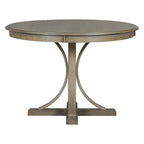 Ensemble table de salle à manger ronde rétro 5 pièces pour 4 personnes avec 4 chaises rembourrées
