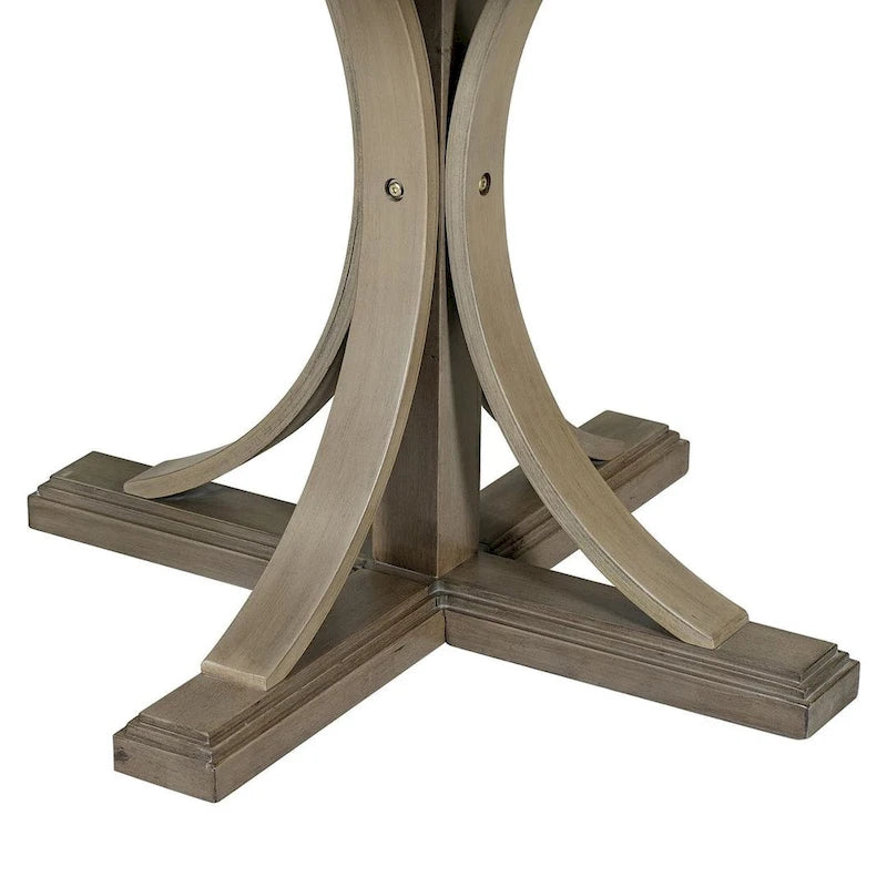 Ensemble table de salle à manger ronde rétro 5 pièces pour 4 personnes avec 4 chaises rembourrées