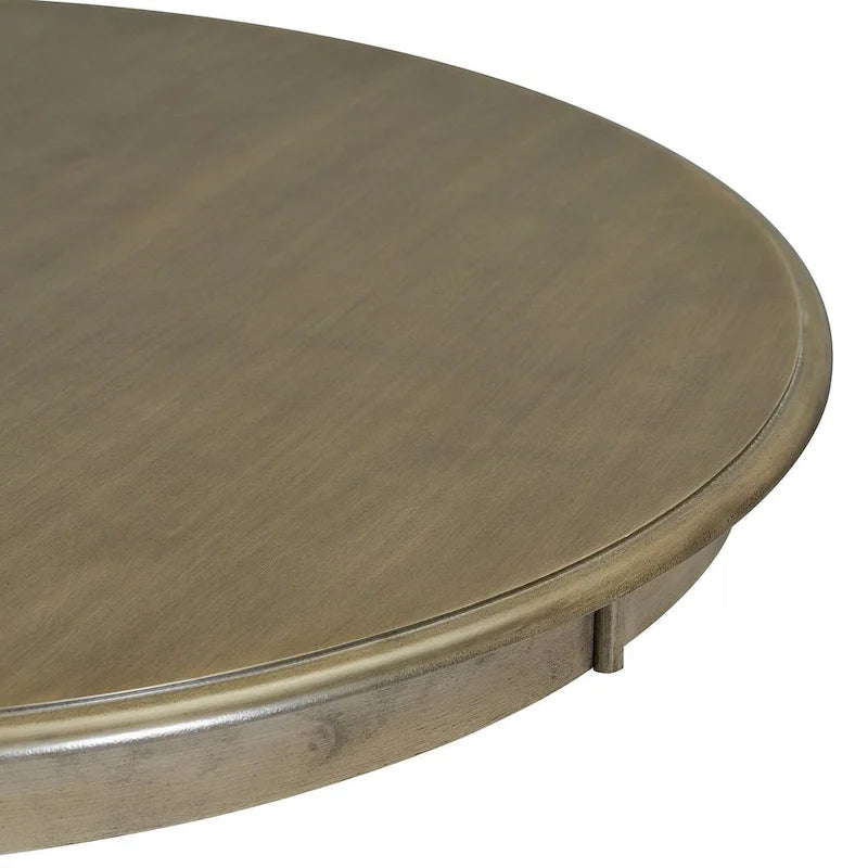 Ensemble table de salle à manger ronde rétro 5 pièces pour 4 personnes avec 4 chaises rembourrées