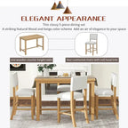 Ensemble de salle à manger 5 pièces à hauteur de comptoir, table et 4 chaises classiques et élégantes en bois naturel.