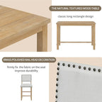 Ensemble de salle à manger 5 pièces à hauteur de comptoir, table et 4 chaises classiques et élégantes en bois naturel.