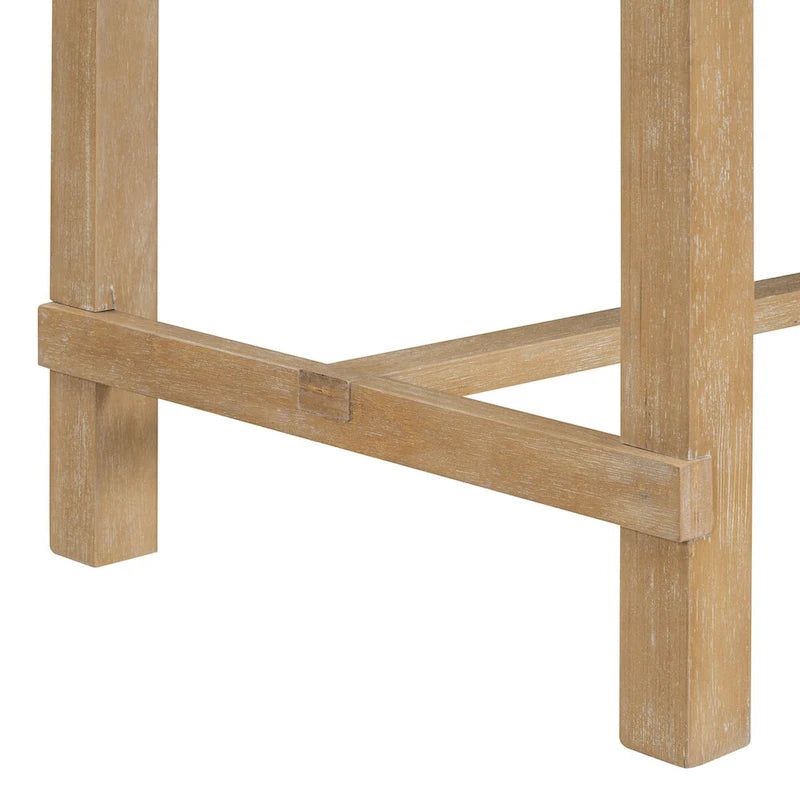 Ensemble de salle à manger 5 pièces à hauteur de comptoir, table et 4 chaises classiques et élégantes en bois naturel.
