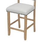 Ensemble de salle à manger 5 pièces à hauteur de comptoir, table et 4 chaises classiques et élégantes en bois naturel.