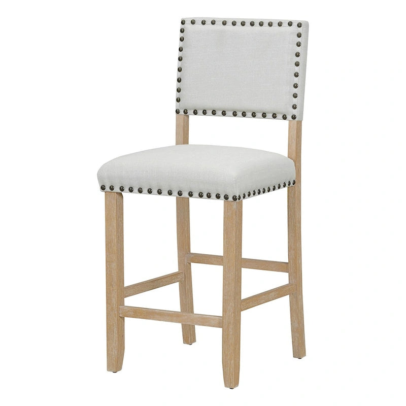 Ensemble de salle à manger 5 pièces à hauteur de comptoir, table et 4 chaises classiques et élégantes en bois naturel.