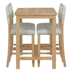 Ensemble de salle à manger 5 pièces à hauteur de comptoir, table et 4 chaises classiques et élégantes en bois naturel.