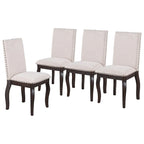 Lot de 4 chaises de salle à manger en bois expresso avec revêtement rembourré