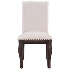 Lot de 4 chaises de salle à manger en bois expresso avec revêtement rembourré