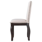 Lot de 4 chaises de salle à manger en bois expresso avec revêtement rembourré