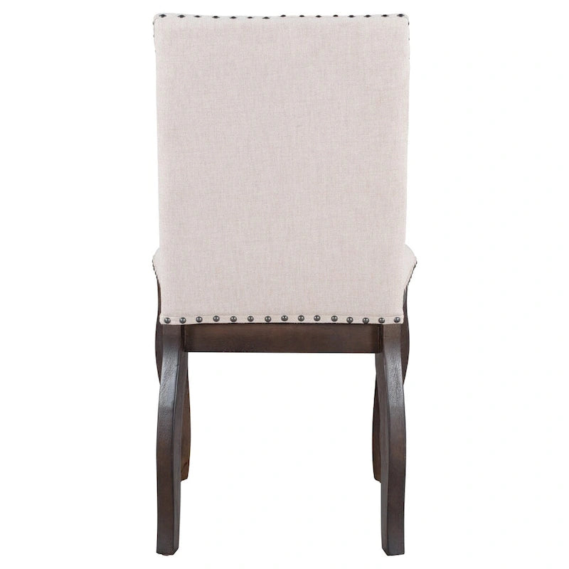 Lot de 4 chaises de salle à manger en bois expresso avec revêtement rembourré